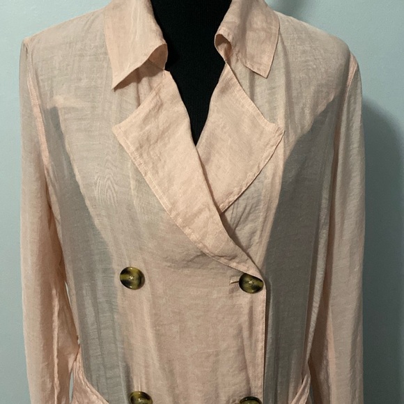 The Limited Women’s Sheer Pink Trench Coat Jacket NWT Spring Summer Dress Cover - Picture 3 of 8